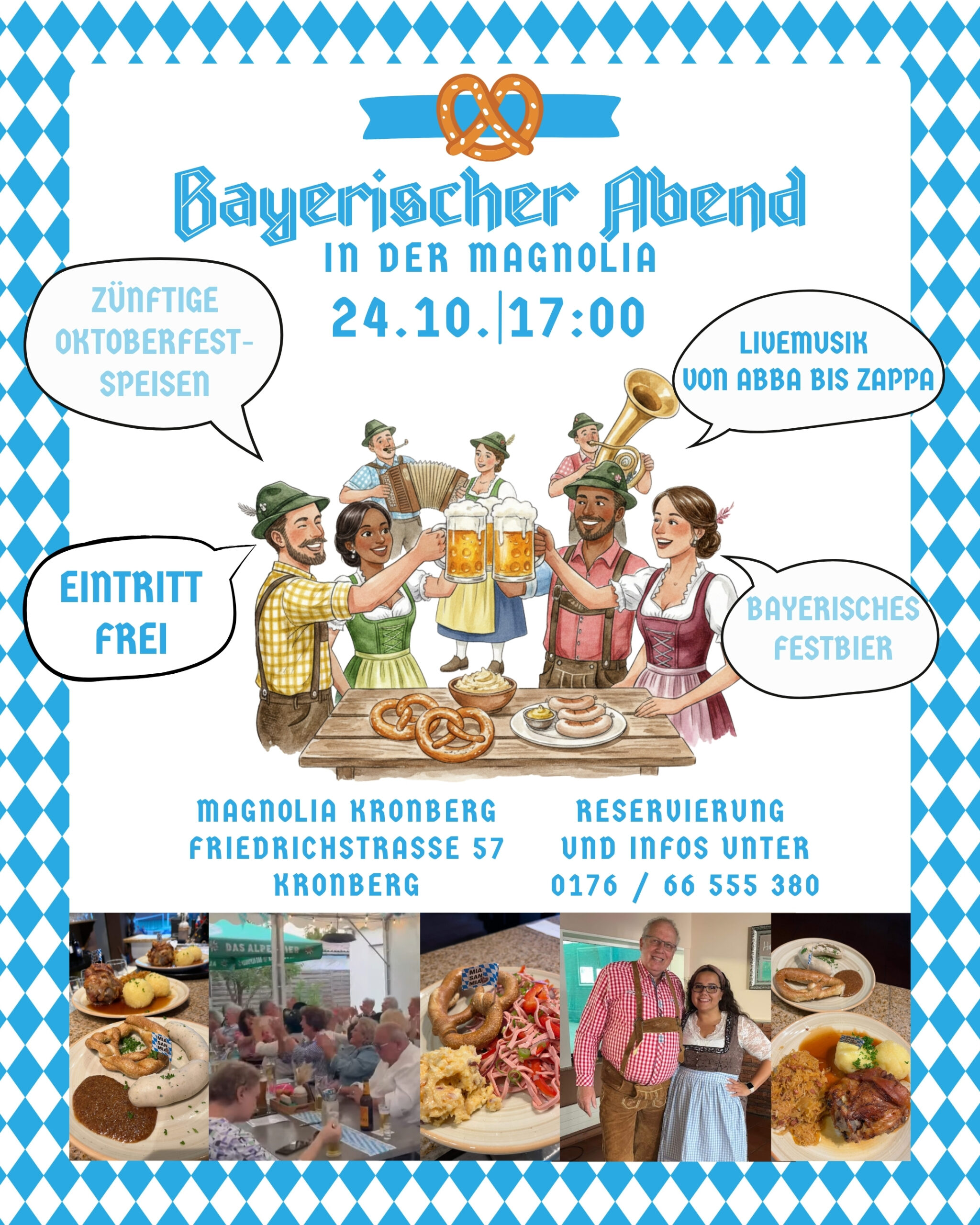 Plakat Bayerischer Abend im Magnolia am 24.10.