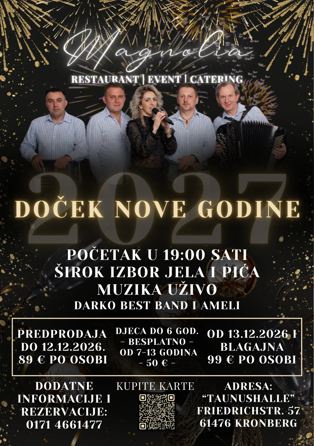 Silvesterparty Doček Nove Godine 2027 im Magnolia Kronberg